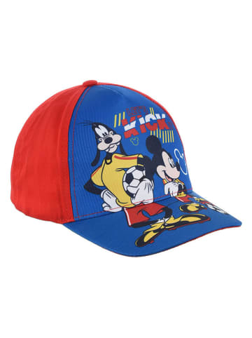 Disney Mickey Mouse Czapka "Myszka Miki" w kolorze czerwono-niebieskim ze wzorem