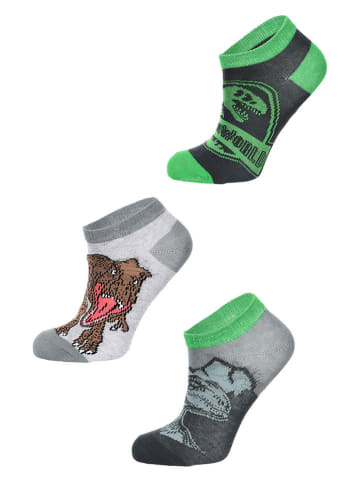 Jurassic World 3er-Set: Socken "Jurassic World" in Grau/ Grün