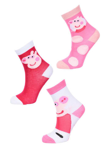 Peppa Pig Skarpety (3 pary) "Świnka Peppa" ze wzorem