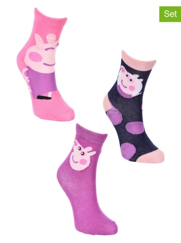 Peppa Pig 3-delige set: sokken "Peppa Pig" meerkleurig