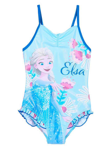 Disney Frozen Strój kąpielowy "Kraina Lodu" w kolorze błękitno-jasnoróżowym