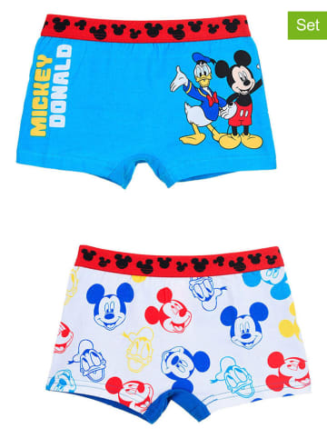 Disney Mickey Mouse Bokserki (2 pary) "Myszka Miki" w kolorze niebieskim ze wzorem