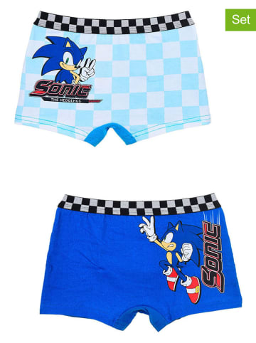 Sonic Bokserki (2 pary) "Sonic" w kolorze niebieskim ze wzorem
