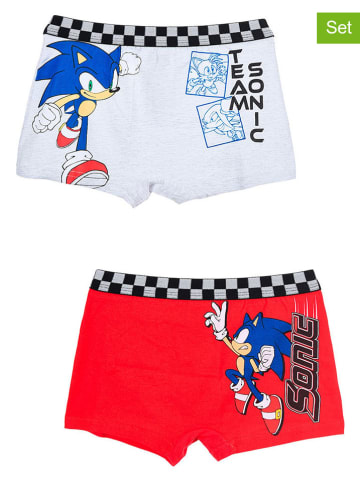 Sonic Bokserki (2 pary) "Sonic" w kolorze biało-czerwonym