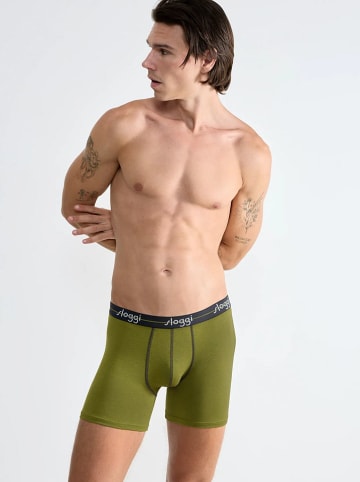 Sloggi 2er-Set: Boxershorts "Start" in Khaki/ Grau