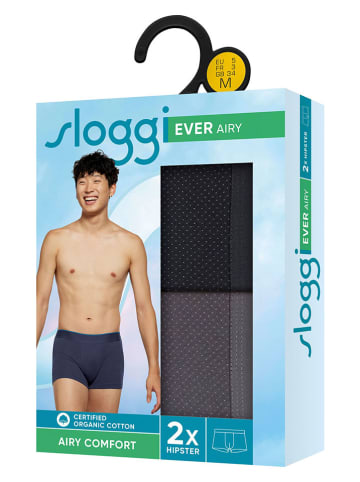 Sloggi 2er-Set: Boxershorts "Ever" in Schwarz/ Grau