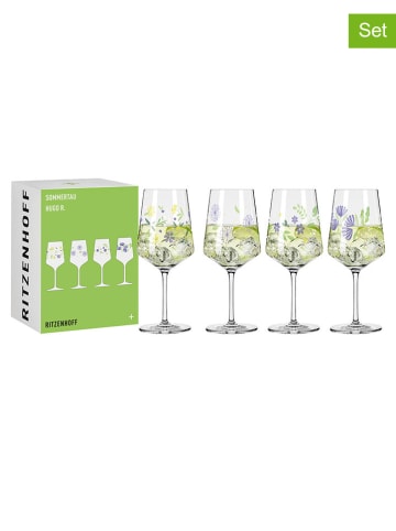 RITZENHOFF 4er-Set: Cocktailgläser "Sommertau" in Bunt - 544 ml