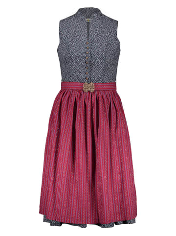 Almsach Dirndl in Dunkelblau/ Rot