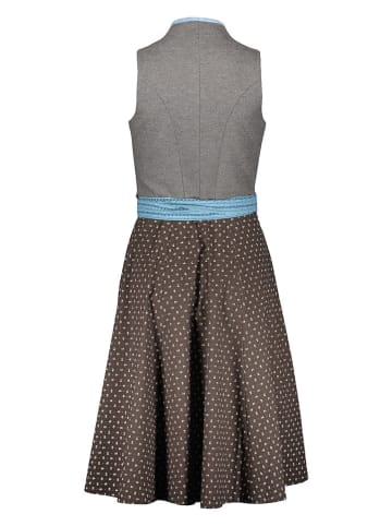 Almsach Dirndl in Grau/ Hellblau