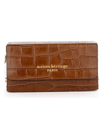 maison héritage PARIS Leder-Umhängetasche "Nyx" in Hellbraun - (B)19 x (H)10 x (T)5 cm