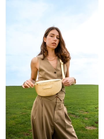 maison héritage PARIS Leder-Brustbeutel "Kimi Paille" in Beige - (B)26 x (H)14 x (T)8 cm