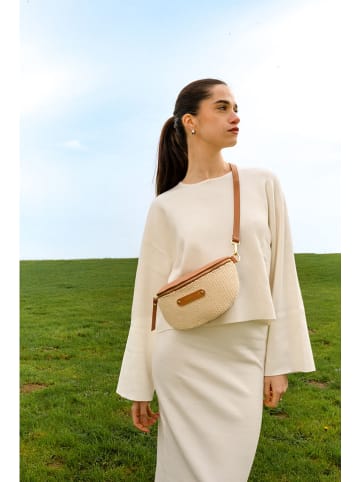 maison héritage PARIS Leder-Brustbeutel "Kimi Paille" in Beige/ Hellbraun - (B)26 x (H)14 x (T)8 cm