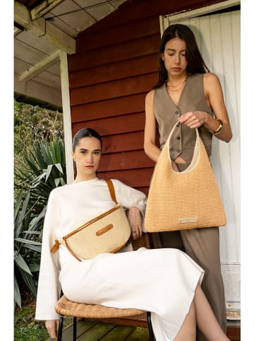 maison héritage PARIS Leder-Brustbeutel "Rachel Paille" in Beige/ Hellbraun - (B)35 x (H)18 x (T)13 cm