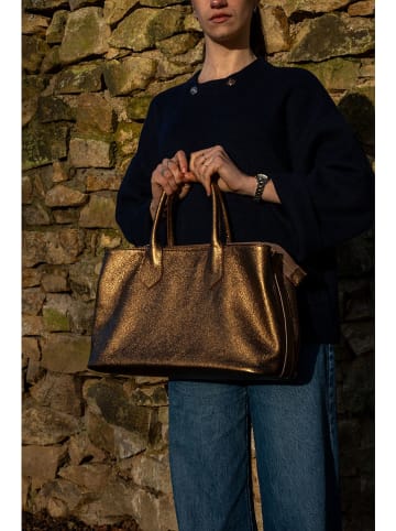 maison héritage PARIS Leder-Henkeltasche "Milia" in Gold - (B)39 x (H)25 x (T)17 cm