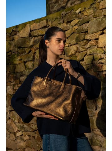maison héritage PARIS Leder-Henkeltasche "Milia" in Gold - (B)39 x (H)25 x (T)17 cm