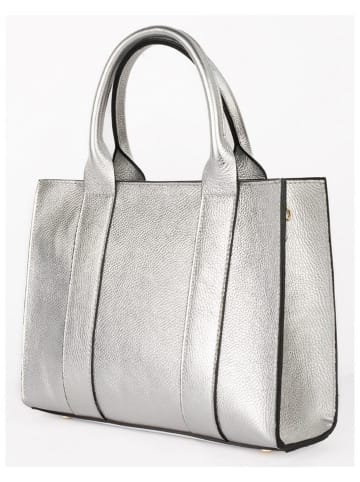 maison héritage PARIS Leder-Henkeltasche "Noma" in Silber - (B)32 x (H)25 x (T)11 cm