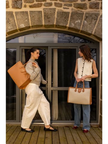 maison héritage PARIS Leder-Shopper "Mara" in Hellbraun - (B)46 x (H)32 x (T)15 cm