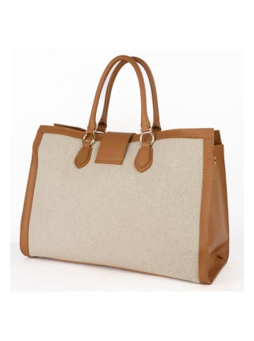 maison héritage PARIS Skórzany shopper bag w kolorze jasnobrązowo-beżowym - 46 x 32 x 15 cm