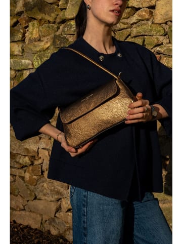 maison héritage PARIS Leder-Schultertasche "Hebe" in Gold - (B)36 x (H)28 x (T)7 cm