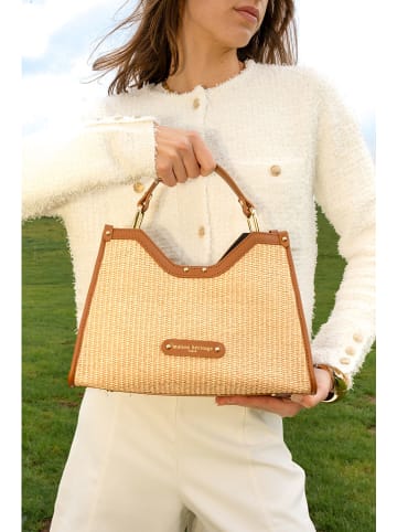 maison héritage PARIS Leder-Henkeltasche "Mini Cassis" in Beige/ Hellbraun - (B)31 x (H)22 x (T)11 cm