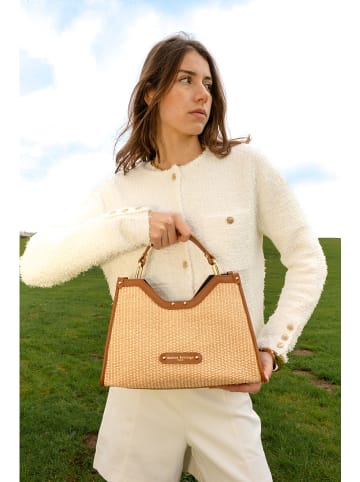 maison héritage PARIS Leder-Henkeltasche "Mini Cassis" in Beige/ Hellbraun - (B)31 x (H)22 x (T)11 cm