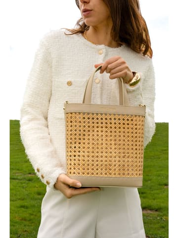 maison héritage PARIS Leder-Henkeltasche "Eos" in Beige - (B)24 x (H)26 x (T)8 cm