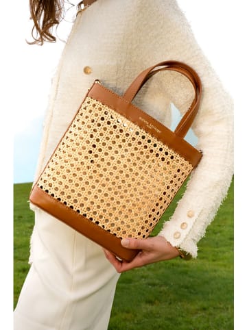 maison héritage PARIS Leren handtas "Eos" beige/lichtbruin - (B)24 x (H)26 x (D)8 cm
