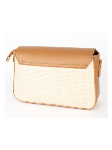 maison héritage PARIS Leder-Umhängetasche "Aela Paille" in Creme/ Hellbraun - (B)22 x (H)15 x (T)7 cm