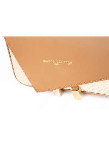 maison héritage PARIS Leder-Umhängetasche "Aela Paille" in Creme/ Hellbraun - (B)22 x (H)15 x (T)7 cm