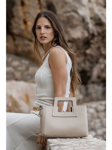 maison héritage PARIS Leder-Henkeltasche "Jini Summer"  in Beige - (B)30 x (H)22 x (T)10 cm