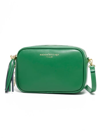 maison héritage PARIS Leder-Umhängetasche "Gaby Box" in Grün - (B)28 x (H)22 x (T)8 cm