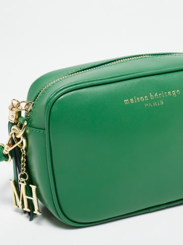 maison héritage PARIS Leder-Umhängetasche "Gaby Box" in Grün - (B)28 x (H)22 x (T)8 cm