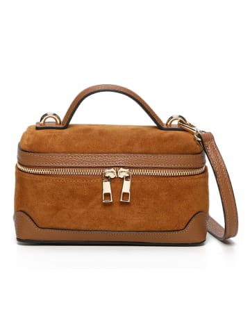 maison héritage PARIS Leder-Umhängetasche "Simos Suede" in Camel - (B)21 x (H)13 x (T)9 cm