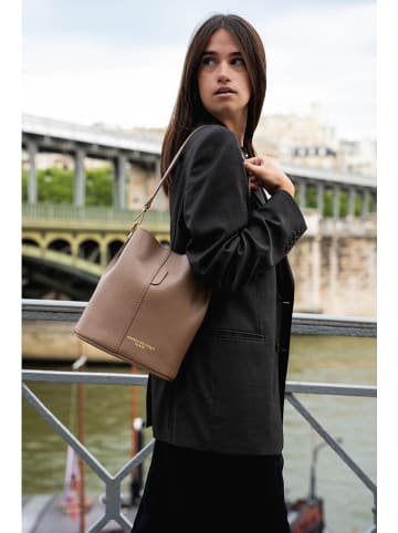 maison héritage PARIS Leder-Schultertasche "Bruna Graine"  in Beige - (B)26 x (H)23 x (T)16 cm