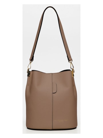 maison héritage PARIS Leder-Schultertasche "Bruna Graine"  in Beige - (B)26 x (H)23 x (T)16 cm