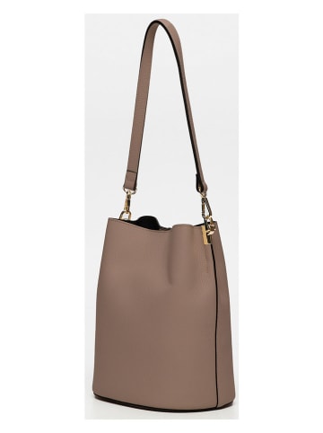 maison héritage PARIS Leder-Schultertasche "Bruna Graine"  in Beige - (B)26 x (H)23 x (T)16 cm
