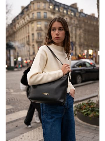 maison héritage PARIS Leder-Schultertasche "Thoi" in Schwarz - (B)32 x (H)30 x (T)9 cm