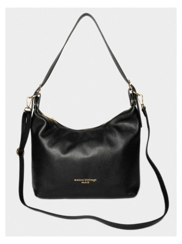 maison héritage PARIS Leder-Schultertasche "Thoi" in Schwarz - (B)32 x (H)30 x (T)9 cm