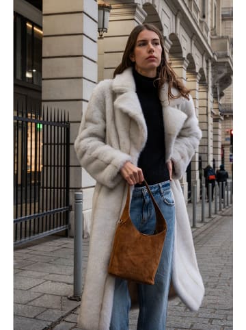 maison héritage PARIS Leren schoudertas "Clison" lichtbruin - (B)24 x (H)45 x (D)8 cm