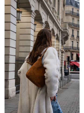 maison héritage PARIS Leren schoudertas "Clison" lichtbruin - (B)24 x (H)45 x (D)8 cm