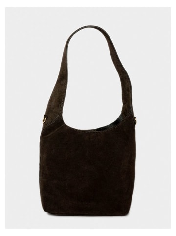 maison héritage PARIS Leder-Schultertasche "Clison Suede" in Braun - (B)24 x (H)45 x (T)8 cm