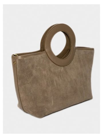 maison héritage PARIS Leren shopper "Saumur Suede" taupe - (B)41 x (H)33 x (D)13 cm