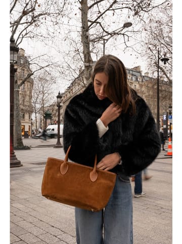 maison héritage PARIS Skórzany shopper bag "Loche Suede" w kolorze jasnobrązowym - 41 x 22 x 13 cm