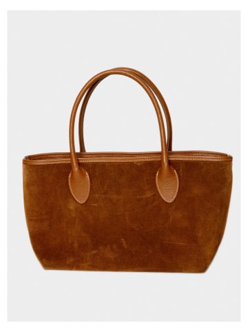 maison héritage PARIS Skórzany shopper bag "Loche Suede" w kolorze jasnobrązowym - 41 x 22 x 13 cm