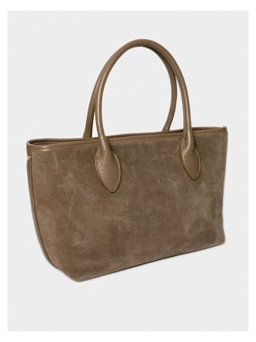 maison héritage PARIS Leder-Shopper "Loche Suede" in Hellbraun - (B)41 x (H)22 x (T)13 cm