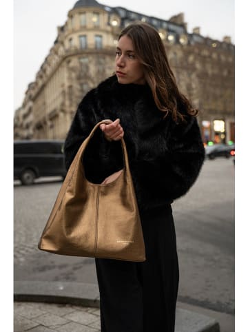 maison héritage PARIS Leder-Schultertasche "Tikki" in Gold - (B)40 x (H)28 x (T)14 cm