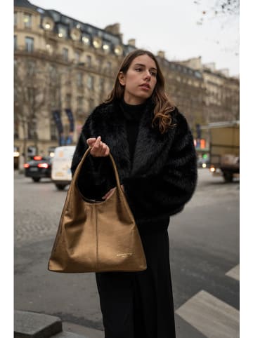 maison héritage PARIS Leder-Schultertasche "Tikki" in Gold - (B)40 x (H)28 x (T)14 cm
