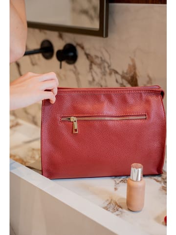 maison héritage PARIS Leder-Kosmetiktasche "Nami" in Rot - (B)29 x (H)22 x (T)7 cm