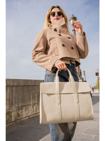 maison héritage PARIS Leder-Henkeltasche "Emilie" in Beige - (B)39 x (H)31 x (T)10 cm