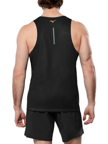 Mizuno Top w kolorze turkusowo-czarnym do biegania
